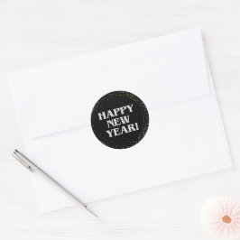 Pegatina Redonda Feliz Año Nuevo