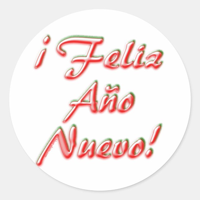 Pegatina Redonda Feliz Año Nuevo
