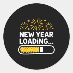 Pegatina Redonda Feliz Año Nuevo 2026 Nochevieja 