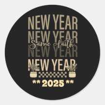 Feliz Año Nuevo Color negro de oro de la misma fe