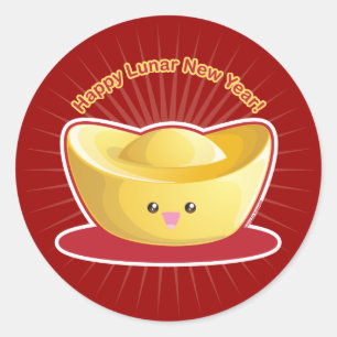 Pegatina Redonda ¡Feliz Año Nuevo Lunar!