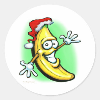 Pegatina Redonda Feliz año nuevo navideño