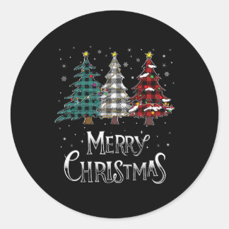 Pegatina Redonda Feliz Árbol de Navidad Navidad Navidad Navidad Búf