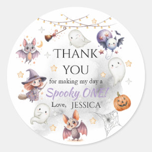 Pegatina Redonda Feliz Boo Halloween Gracias Sticker – Fantasma Ado