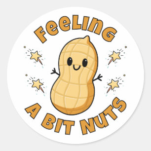 Pegatina Redonda Feliz Cacahuete Kawaii de Dibujos Animados – Sinti