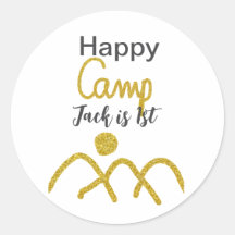 Feliz campamento campista un cumpleaños niños sol