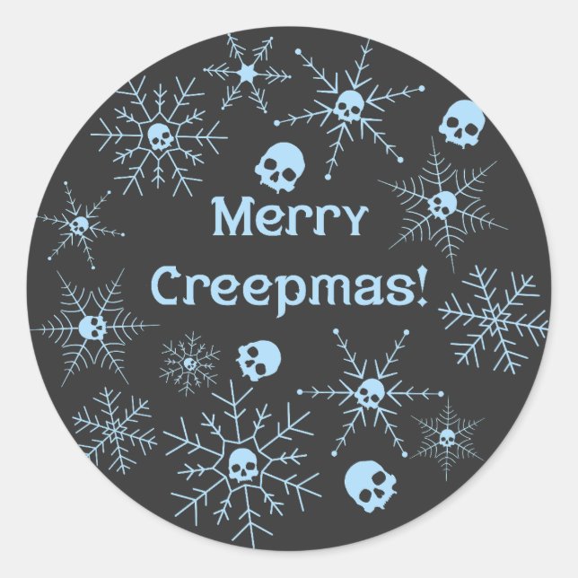 Pegatina Redonda ¡Feliz Creepmas! (Anverso)