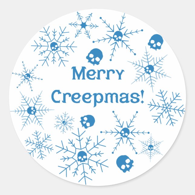 Pegatina Redonda ¡Feliz Creepmas! (Anverso)