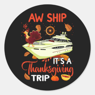 Pegatina Redonda Feliz crucero de otoño 2023