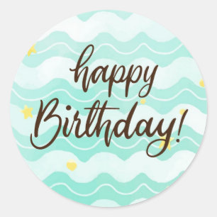 Pegatina Redonda Feliz Cumpleaños