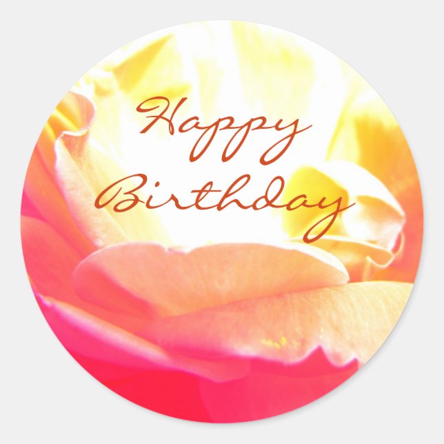 Pegatina Redonda Feliz cumpleaños (Anverso)