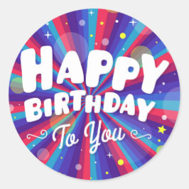 Pegatina Redonda Feliz cumpleaños