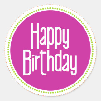 Pegatina Redonda Feliz cumpleaños