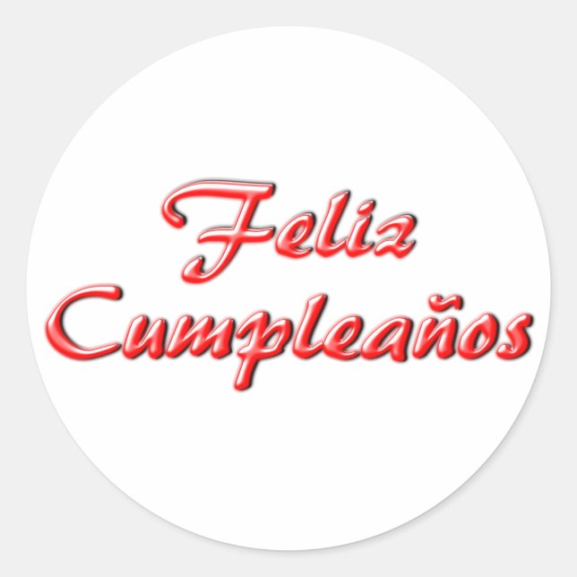 Pegatina Redonda Feliz cumpleaños (Anverso)