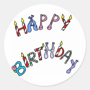 Pegatina Redonda ¡Feliz cumpleaños!
