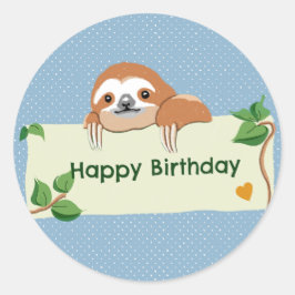 Pegatina Redonda Feliz cumpleaños