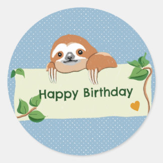Pegatina Redonda Feliz cumpleaños