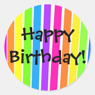 Pegatina Redonda Feliz cumpleaños