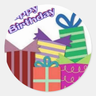 Pegatina Redonda Feliz cumpleaños