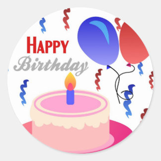 Pegatina Redonda Feliz cumpleaños