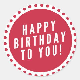 Pegatina Redonda Feliz cumpleaños