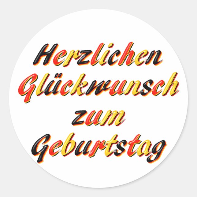 Pegatina Redonda Feliz cumpleaños (Anverso)