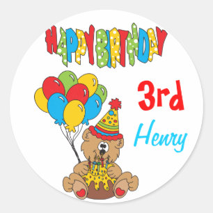 Pegatina Redonda Feliz cumpleaños