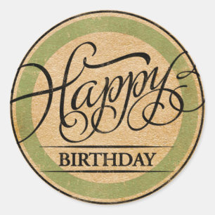 Pegatina Redonda Feliz cumpleaños