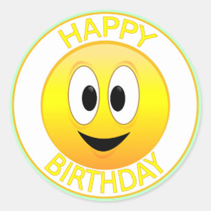 Pegatina Redonda Feliz cumpleaños