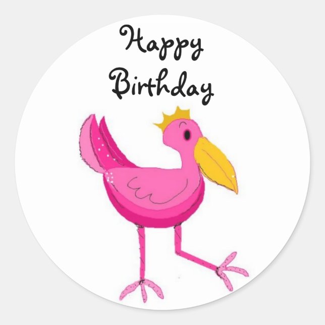 Pegatina Redonda Feliz cumpleaños (Anverso)