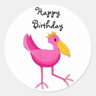 Pegatina Redonda Feliz Cumpleaños