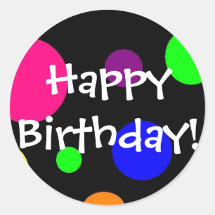 Pegatina Redonda ¡Feliz cumpleaños!