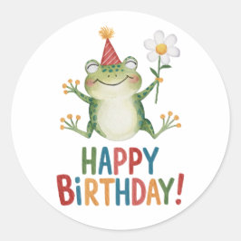 Pegatina Redonda Feliz cumpleaños