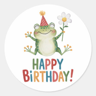 Pegatina Redonda Feliz cumpleaños