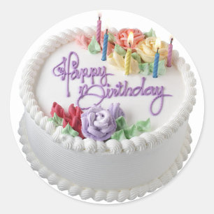 Pegatina Redonda Feliz cumpleaños