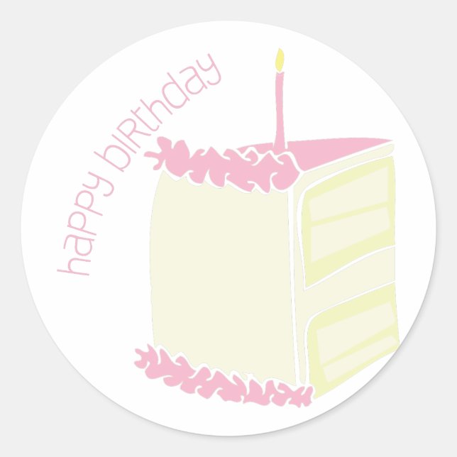 Pegatina Redonda Feliz cumpleaños (Anverso)