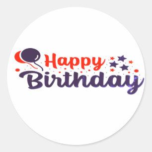 Pegatina Redonda Feliz cumpleaños