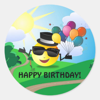 Pegatina Redonda ¡Feliz cumpleaños!