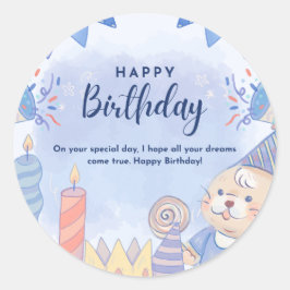 Pegatina Redonda Feliz cumpleaños