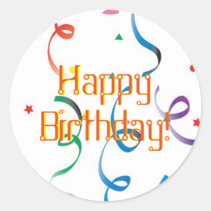 Pegatina Redonda feliz cumpleaños