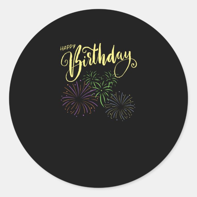 Pegatina Redonda Feliz cumpleaños (Anverso)