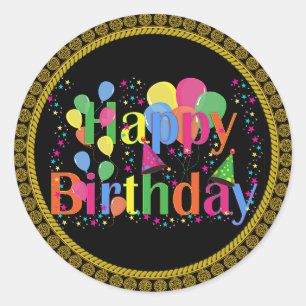 Pegatina Redonda Feliz cumpleaños