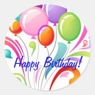 Pegatina Redonda Feliz cumpleaños