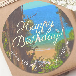 Pegatina Redonda Feliz cumpleaños 1017