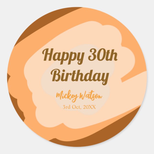 Pegatina Redonda Feliz cumpleaños 30 rústico de madera Halloween ot (Anverso)