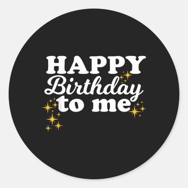 Pegatina Redonda Feliz Cumpleaños a Mí (Anverso)