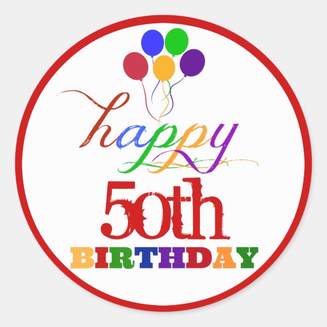 Pegatina Redonda Feliz cumpleaños a Pegatinas con edad Personalizad (Anverso)