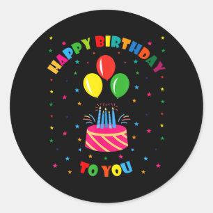 Pegatina Redonda Feliz Cumpleaños a Ti