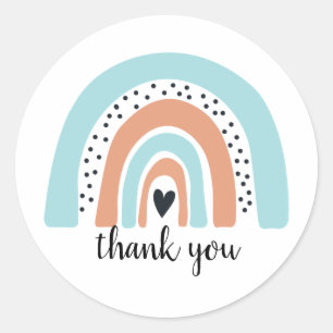 Pegatina Redonda Feliz cumpleaños, Blue Peach