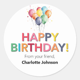 Pegatina Redonda Feliz cumpleaños de tus amigos Pegatinas